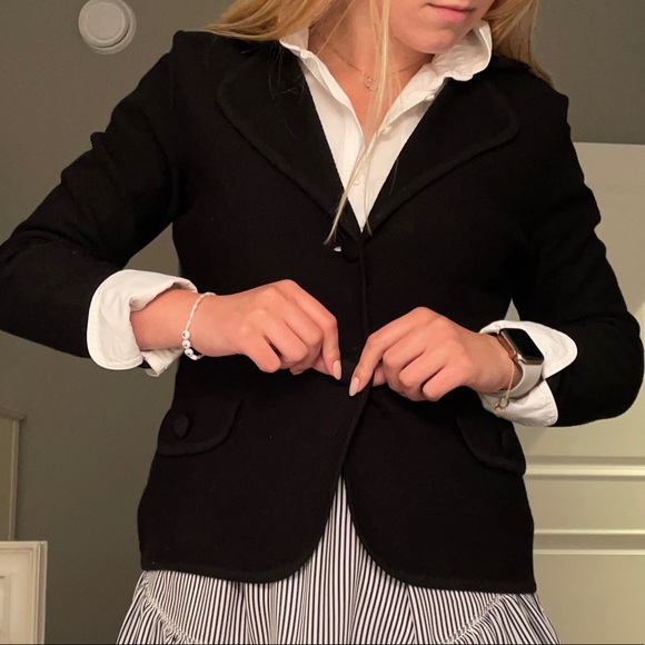 PORTS black knit wool blazer - Picture 4 of 5
